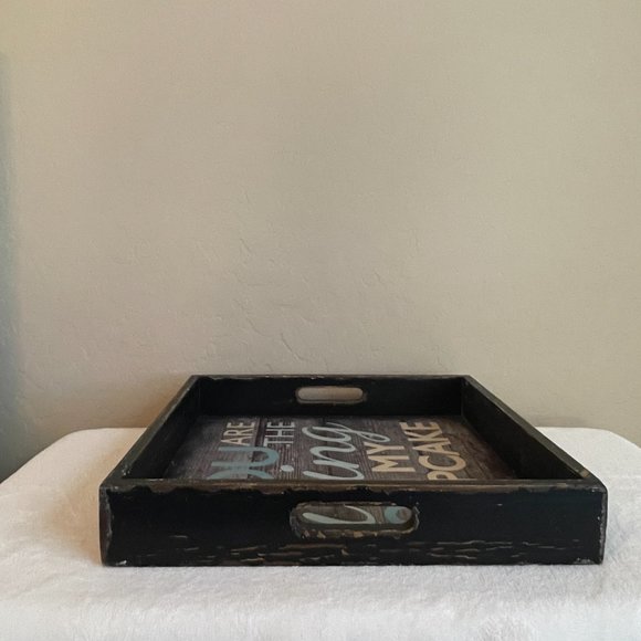 Tray You Are The Icing On My Cupcake Blue Gray Black Decorative Vintage Style - Picture 5 of 6
